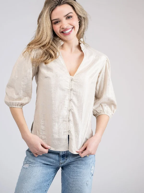 Special Savings Event Happening Now The Lily Top | Beige Lurex