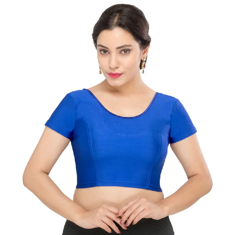 Clearance Event Designer Royal-Blue Non-Padded Stretchable Short Sleeves Saree Blouse Crop Top (A-10-Royal-Blue) Clearance Event Designer Royal-Blue Non-Padded Stretchable Short Sleeves Saree Blouse Crop Top (A-10-Royal-Blue)
