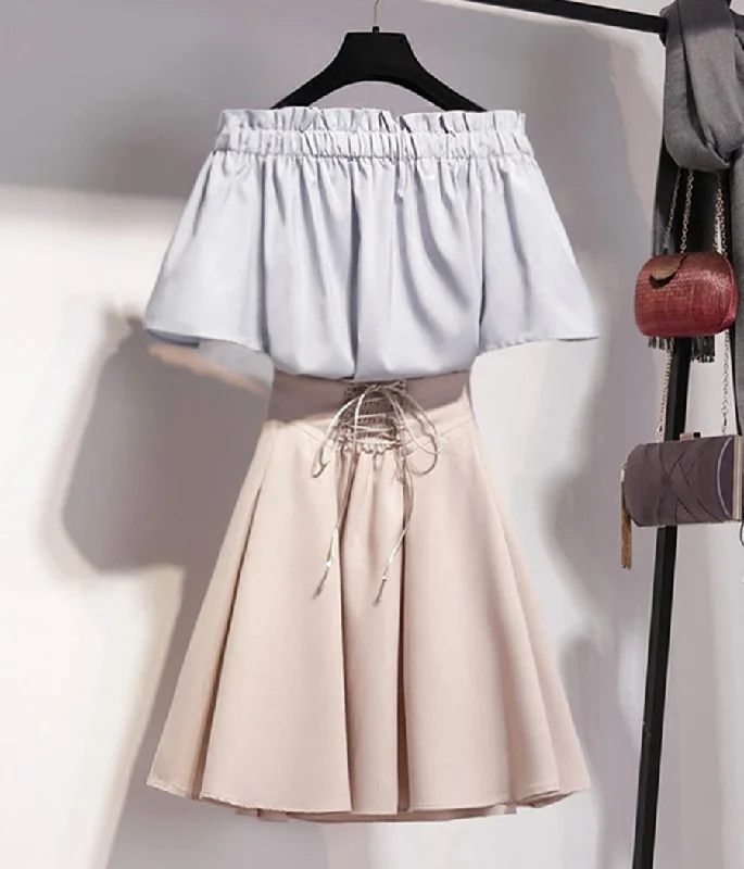 Style Breakthroughs Lovely white top +skirt  1276