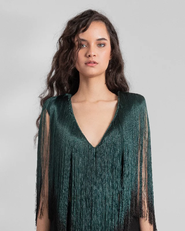 Fashion Sale V-Neckline Tassel Top