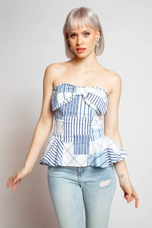 Boutique Styles Valentina Top - Regatta Stripe