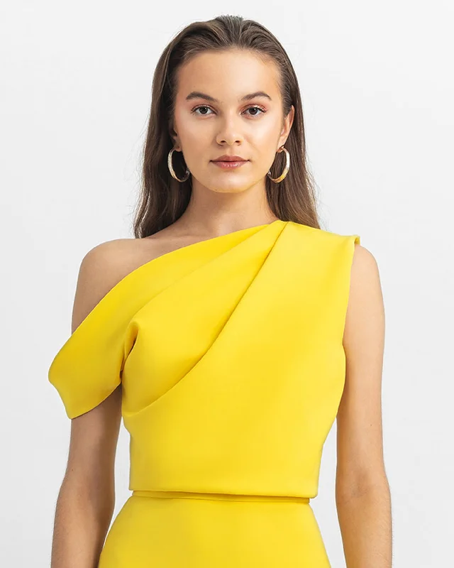 Shop Your Favorites Before They're Gone Asymmetrical Crepe Top