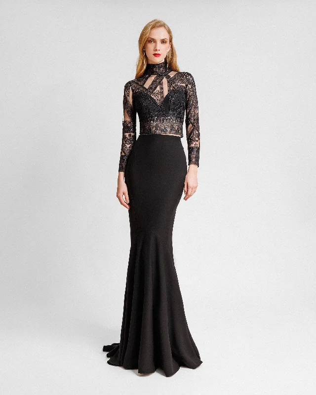 Discover Now Patterned Lace top with skirt set