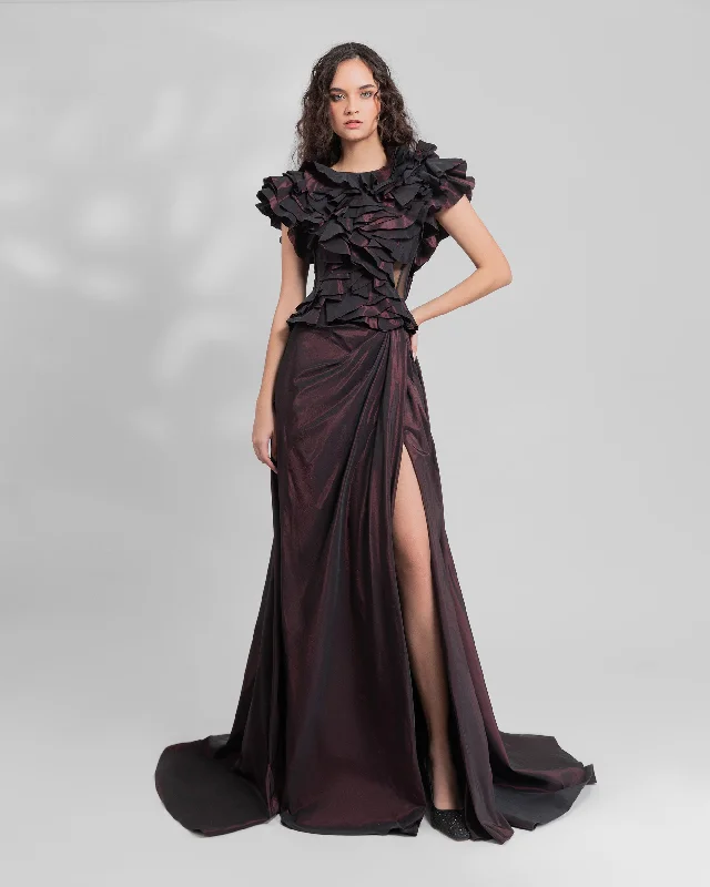 Exclusive Fashion Deals Tafta Wine Top and Skirt