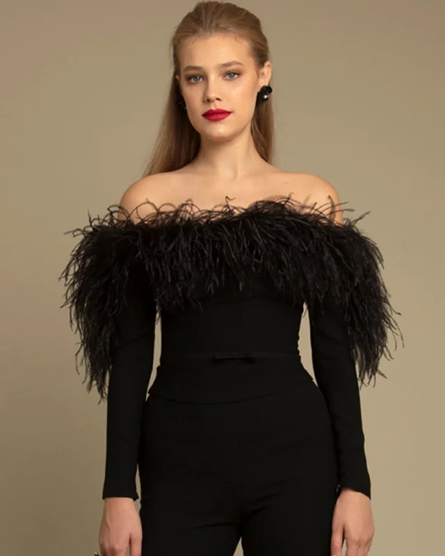 Upgrade Your Wardrobe For Less Off-Shoulders Feathered Top