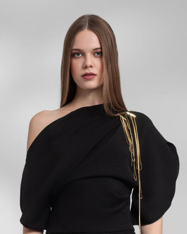 Glamorous Fashion Offers Draped Crepe Top
