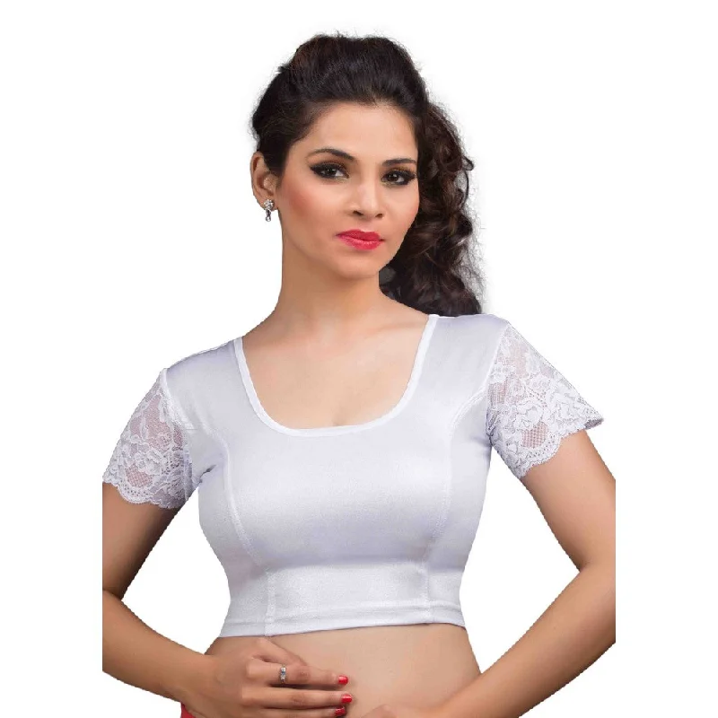 New In This Season Designer Silver Shimmer Non-Padded Stretchable Netted Short Sleeves Saree Blouse Crop Top (A-18-Silver) New In This Season Designer Silver Shimmer Non-Padded Stretchable Netted Short Sleeves Saree Blouse Crop Top (A-18-Silver)