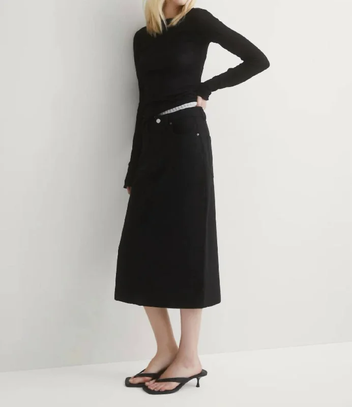Relaxed Fit Women's Fashion The Latest Fashion Trends Alma French Terry Midi Skirt In Black Relaxed Fit Women's Fashion The Latest Fashion Trends Alma French Terry Midi Skirt In Black