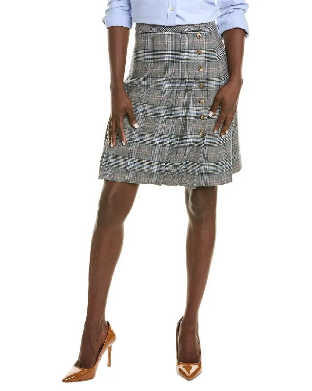 Wardrobe Upgrade Graceful Drape Brooks Brothers Wool-Blend Skirt