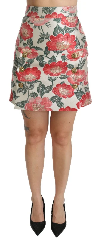Elegant Women's Clothing Big Discounts Dolce & Gabbana Elegant Floral High Waist Women's Skirt Elegant Women's Clothing Big Discounts Dolce & Gabbana Elegant Floral High Waist Women's Skirt