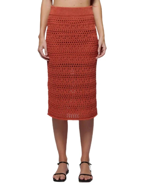 Women's Evening Wear Crazy Price Slashing Driana Crochet Midi Skirt In Ginger