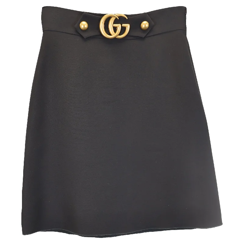 Women's High-Fashion Attire Unbeatable Prices Gucci GG Logo A-Line Skirt in Black Wool Women's High-Fashion Attire Unbeatable Prices Gucci GG Logo A-Line Skirt in Black Wool