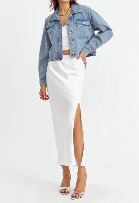 Women's Street Style Casual Wear Bid Farewell To The Old Season Hayek Slit Maxi Skirt In Off White Women's Street Style Casual Wear Bid Farewell To The Old Season Hayek Slit Maxi Skirt In Off White