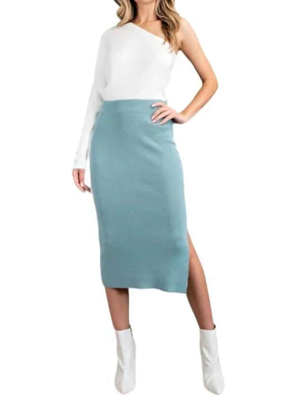 Fashion-forward Women's Wear Huge Price Cut Knit Midi Skirt In Sage