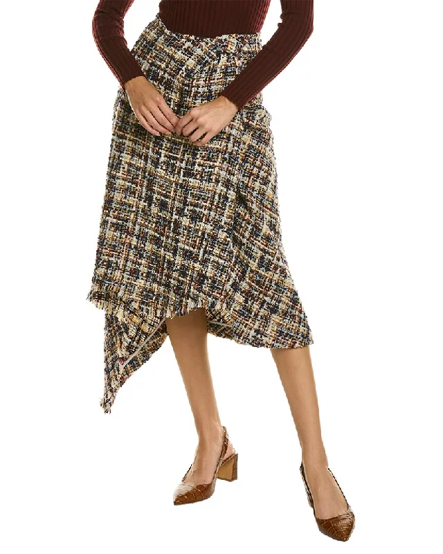Casual Chic Nordic Minimalist Home Look LANVIN Asymmetrical Wool-Blend Skirt