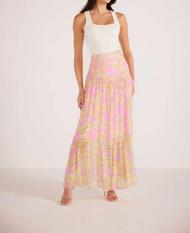 Casual Style for Busy Women New Season Fashion Preview Laurel Maxi Skirt In Pink Floral Casual Style for Busy Women New Season Fashion Preview Laurel Maxi Skirt In Pink Floral