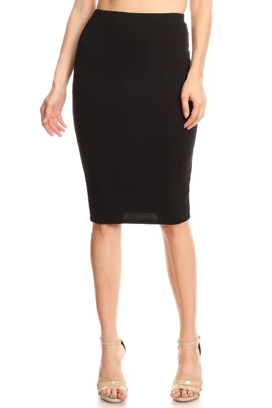 Women Wear Boutique Casual Chic Pencil Skirt In Black