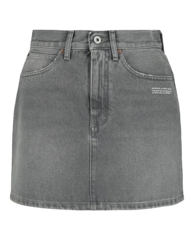 Women's Night-Out Outfit Trendy Urban Attire Printed Logo Denim Mini Skirt