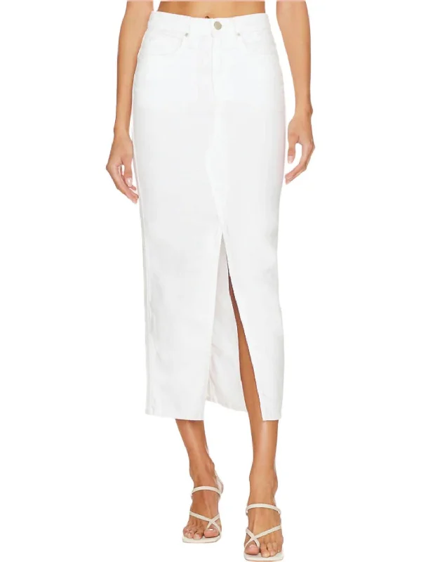 Women's Plus-Size Garments Colorful Clothing Reconstructed Midi Skirt In White