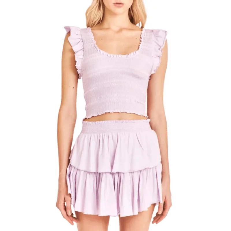 Chic Women's Clothing for Work and Travel Seasonal Picks Ruffle Mini Skirt In Lilac Chic Women's Clothing for Work and Travel Seasonal Picks Ruffle Mini Skirt In Lilac