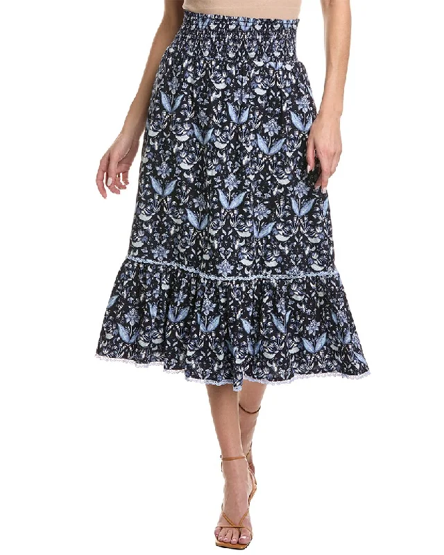 Premium Fashion Effortless Sophistication Sail to Sable Smocked Waist Midi Skirt