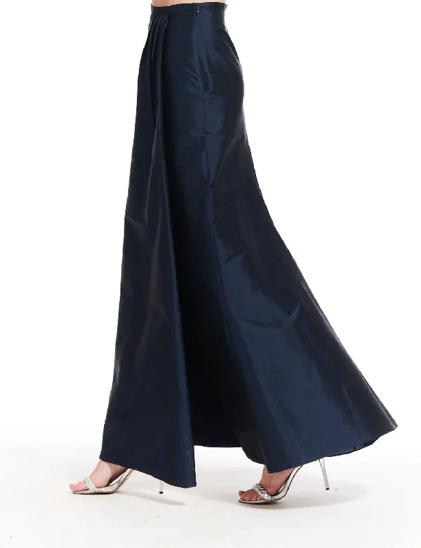 Sustainable Women's Apparel Luxury Fashion Taffeta Slim Wrap Skirt In Black