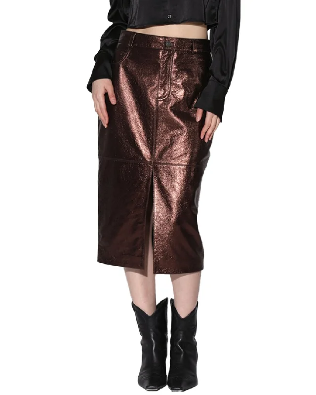 Trendy Fashion For Women Final Clearance Walter Baker Glynice Leather Midi Skirt