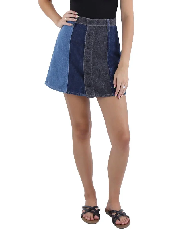 Women's Formal Event Attire Fashion Sale Womens Mini A-lIne Denim Skirt