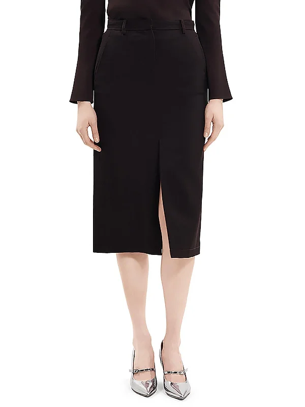 Women's Vacation Attire End Of Season Sale Womens Virgin Wool Midi Pencil Skirt