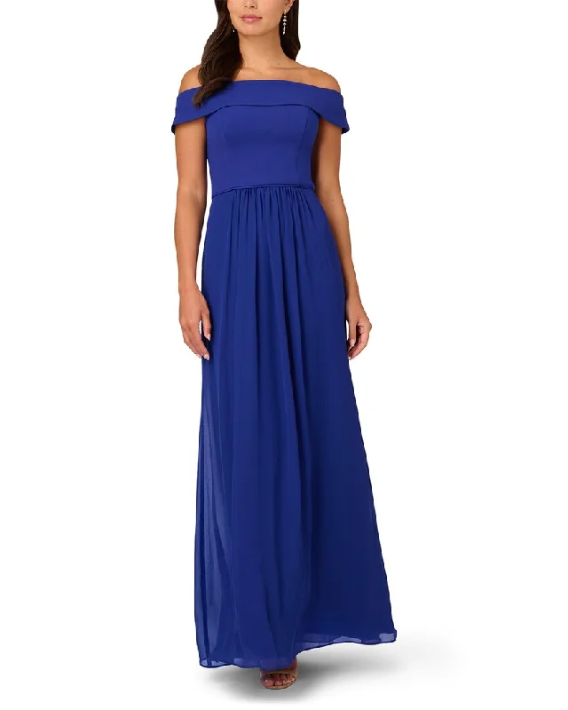 Adrianna Papell Crepe Chiffon Gown