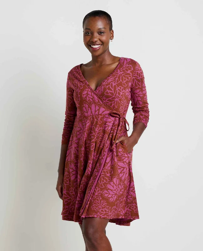Women's Luxury Attire Clearance Event Freesia Long Sleeve Wrap Dress