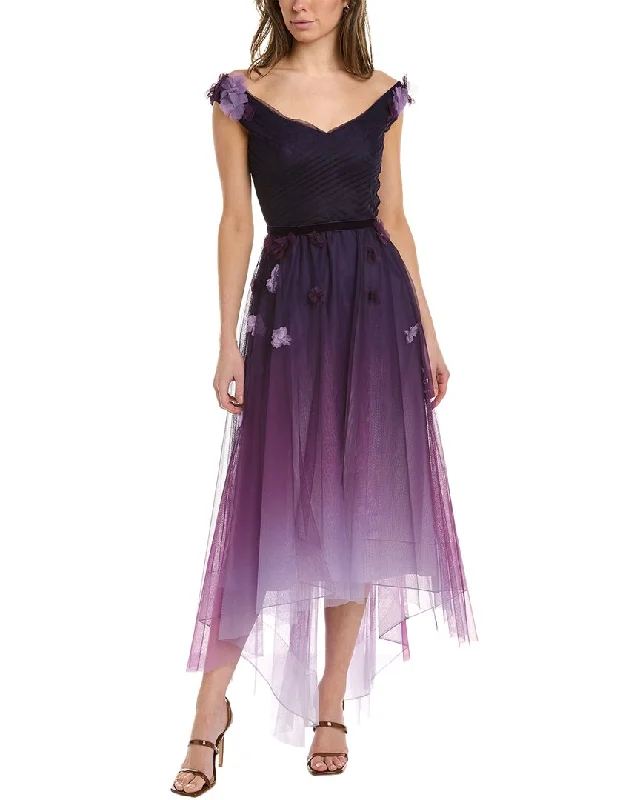 Holiday Discount Final Sale Marchesa Notte Off-The-Shoulder Midi Dress