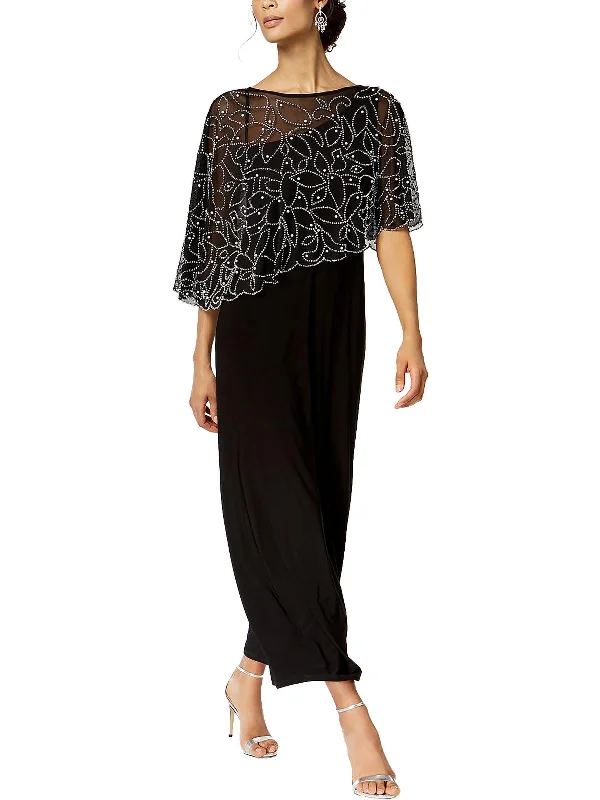 Women's Casual Outfit Trend Forward Threads For Her Petites Womens Beaded Long Evening Dress Women's Casual Outfit Trend Forward Threads For Her Petites Womens Beaded Long Evening Dress