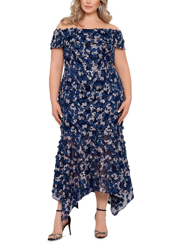 Women's Stylish Vacation Attire Stylish Looks Plus Womens Floral Off-The-Shoulder Evening Dress Women's Stylish Vacation Attire Stylish Looks Plus Womens Floral Off-The-Shoulder Evening Dress