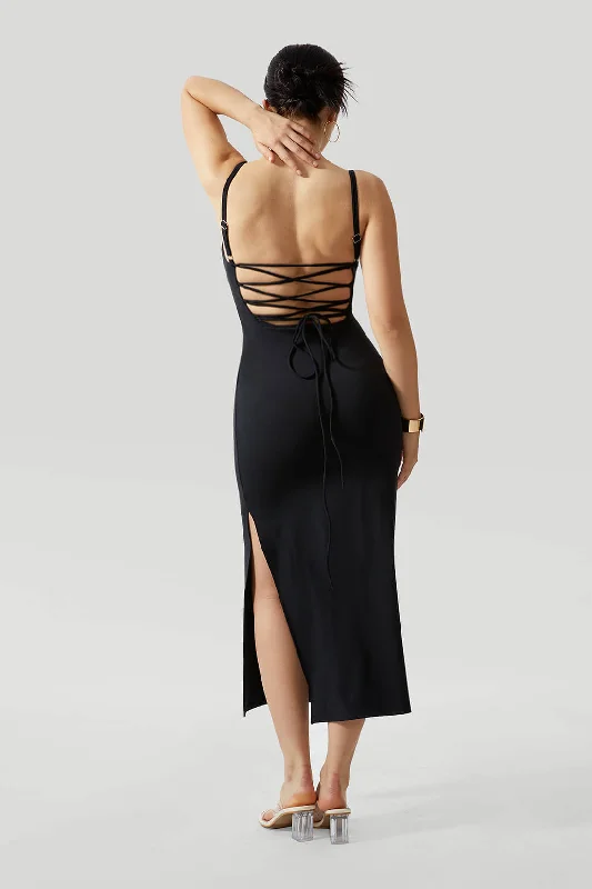 Clothing Sale Sustainable Fashion Extravaganza Sexy Backless Crossed Strappy Dress With Built-In Shapewear