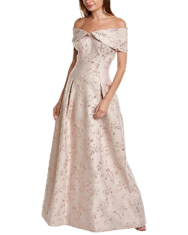 Woman Clothing Limited Stock Teri Jon by Rickie Freeman Off-The-Shoulder Jacquard Gown Woman Clothing Limited Stock Teri Jon by Rickie Freeman Off-The-Shoulder Jacquard Gown