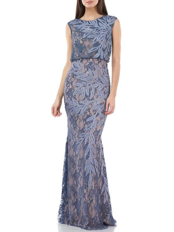 Flash Sales Today Essentials On Sale Womens Lace Soutache Evening Dress