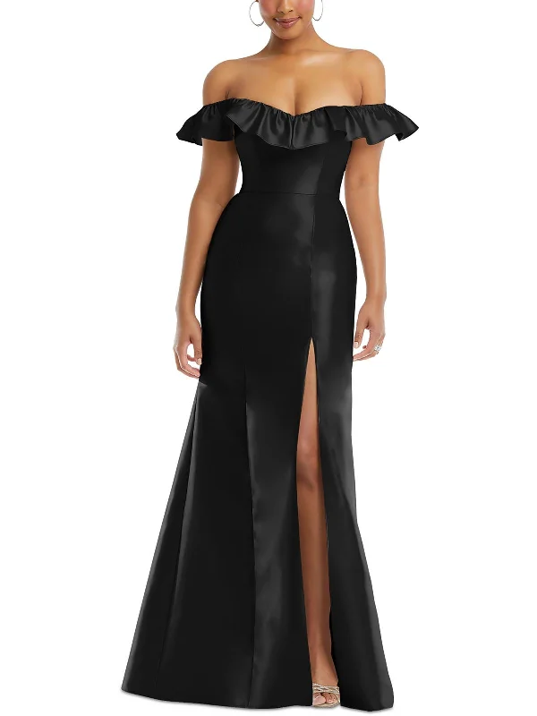 Outfits Ideas Evening Looks Womens Ruffled Polyester Evening Dress