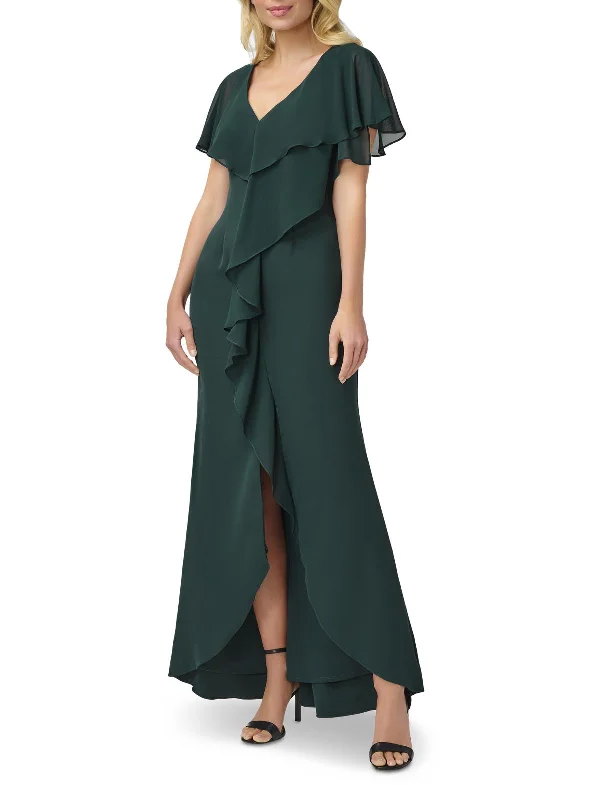 Comfortable Women's Apparel Classic Women's Fashion Womens Ruffled V-Neck Evening Dress
