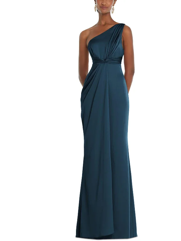 Womens Satin Long Evening Dress