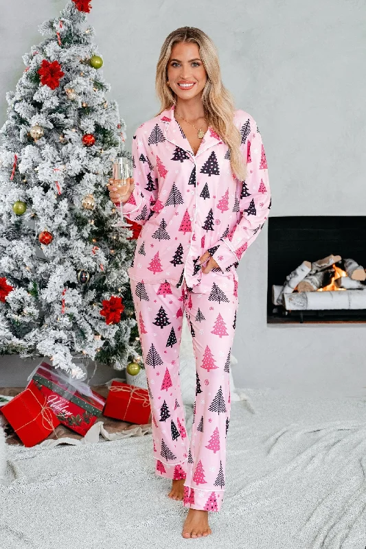 Women's Work Outfit Women's Fashion Hotspots Buttery Soft Pink Christmas Tree Pajama Set Women's Work Outfit Women's Fashion Hotspots Buttery Soft Pink Christmas Tree Pajama Set