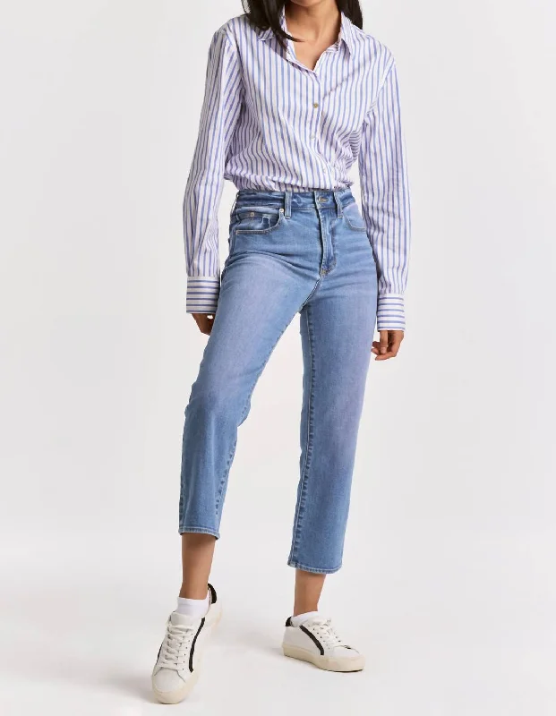 Imeless Style Hollywood Glam Award - Show Style Frankie High Rise Cropped Straight Jeans In Balboa Island