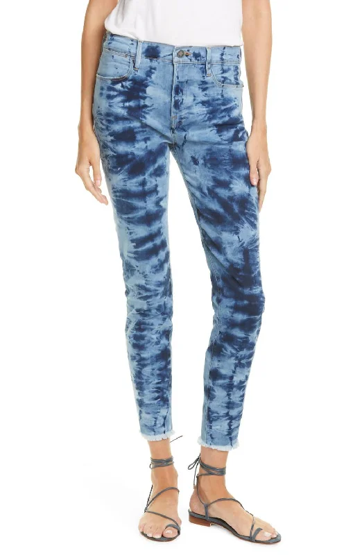 Le High Skinny Raw Edge Jeans In Gaze