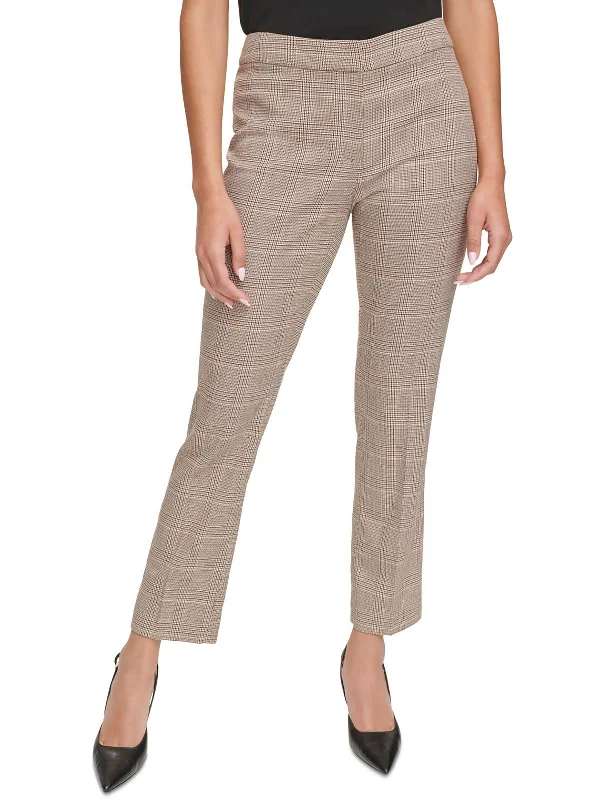 Bold Prints Casual Chic Summer Splash Sale Petites Womens Mid-Rise Glen Plaid Straight Leg Pants Bold Prints Casual Chic Summer Splash Sale Petites Womens Mid-Rise Glen Plaid Straight Leg Pants