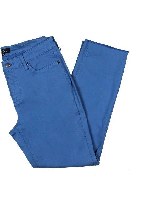Elegant Clothing Elegant Contour Sheri Womens Frayed Hem Ankle Slim Jeans