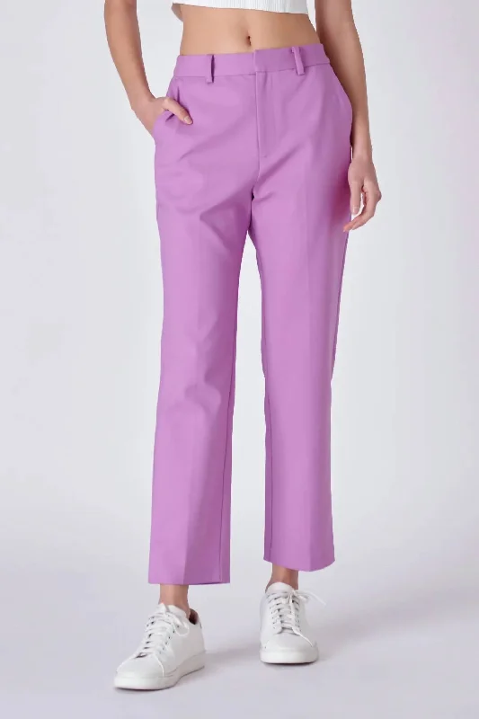Timeless Classics Wardrobe Essentials Slim Cigarette Trousers In Lilac