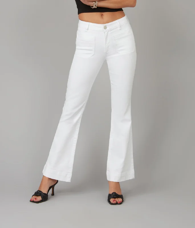 Women's Resort Attire Wardrobe Refresh Women's ALICE-WHT High Rise Flare Jeans