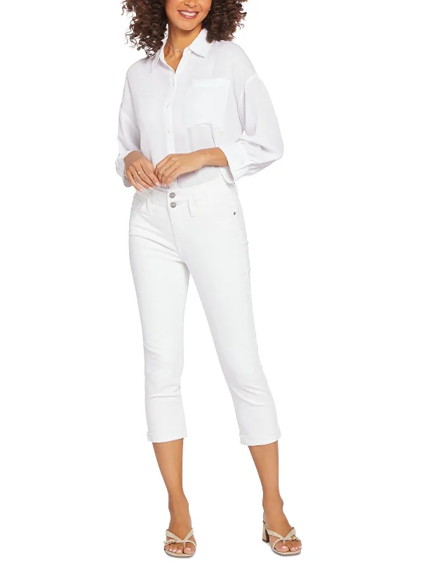 Clothing For Women Discover Promotions Womens Double Button Denim Capri Jeans