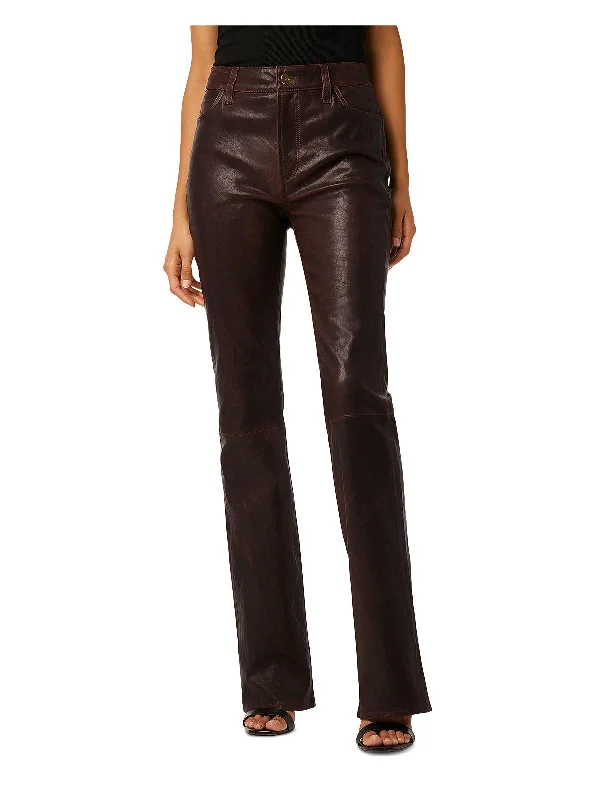 Women's Relaxed Outfit Effortless Chic Apparel Womens Leather High Rise Bootcut Pants Women's Relaxed Outfit Effortless Chic Apparel Womens Leather High Rise Bootcut Pants